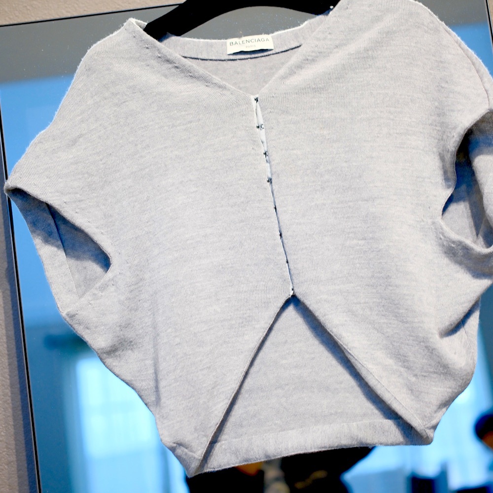 Balenciaga Gray Knit Top